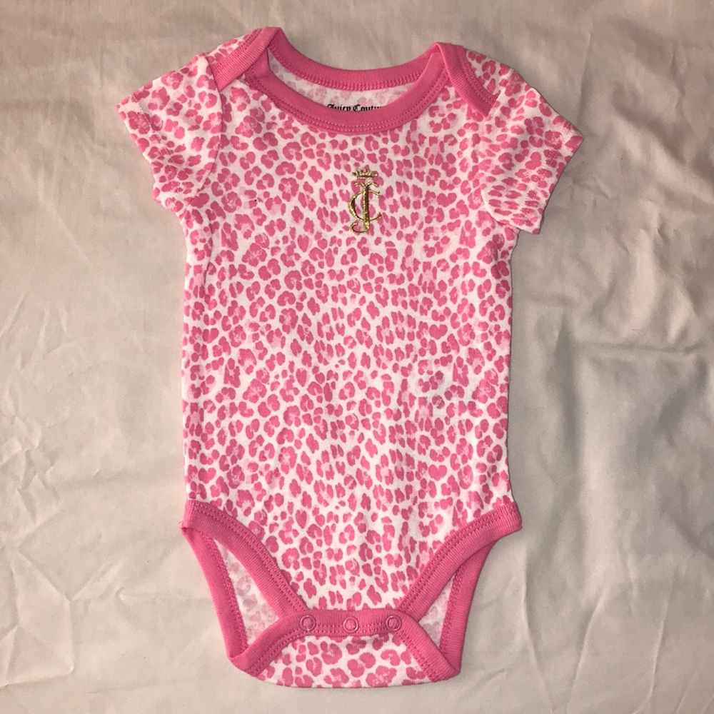 Cheetah print juicy couture onesie 3/6 months